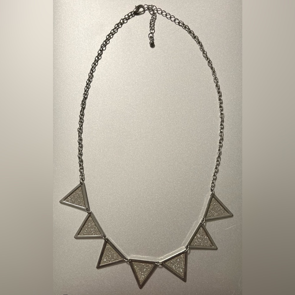 Silver Sparkle Geometric Necklace